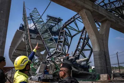 Crane collapses in Bangkok a day after train derailment killed 32; dashcam captures shocking footage
