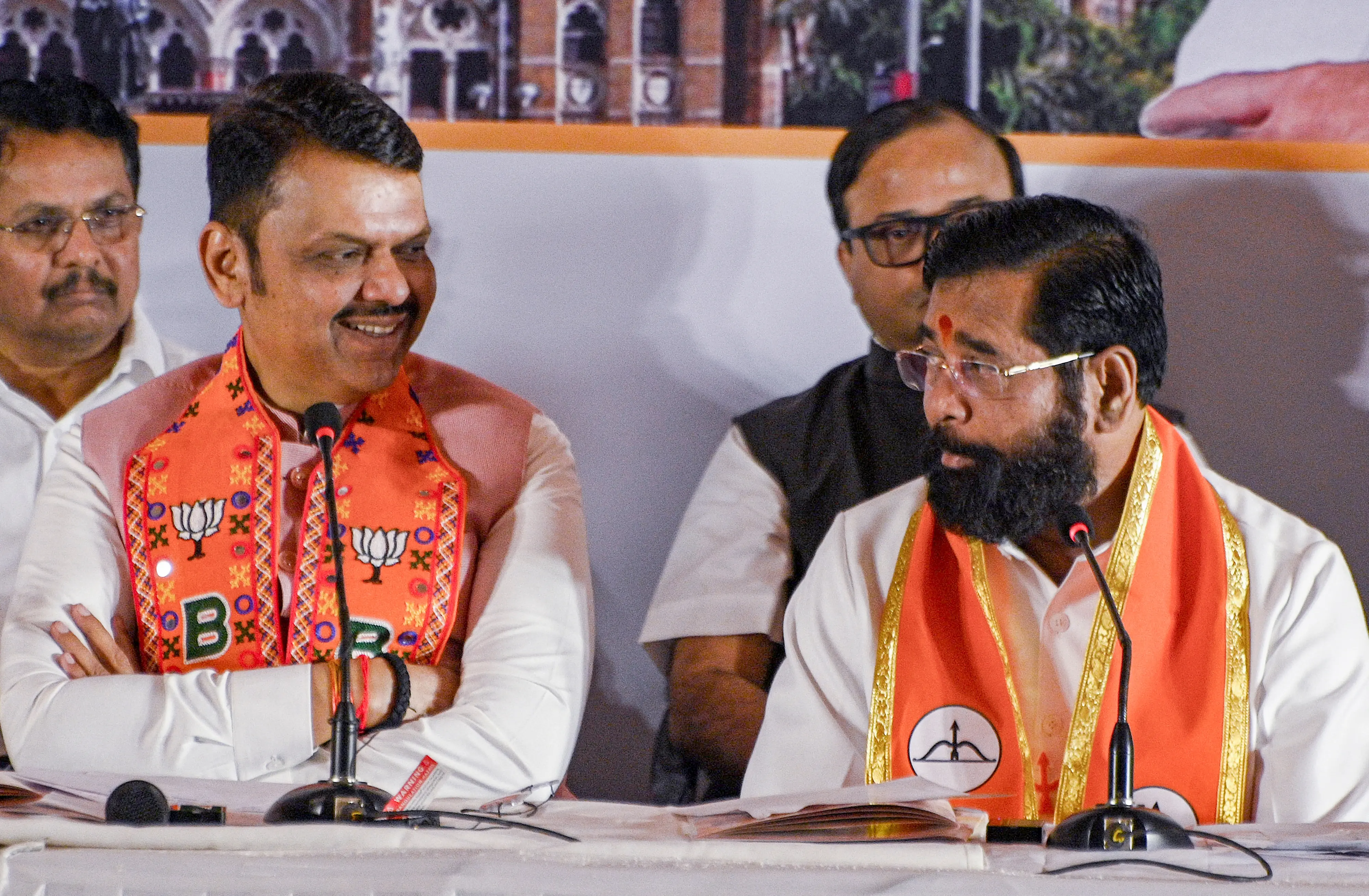 Maharashtra Chief Minister Devendra Fadnavis with state Deputy Chief Minister Ekanth Shinde | PTI