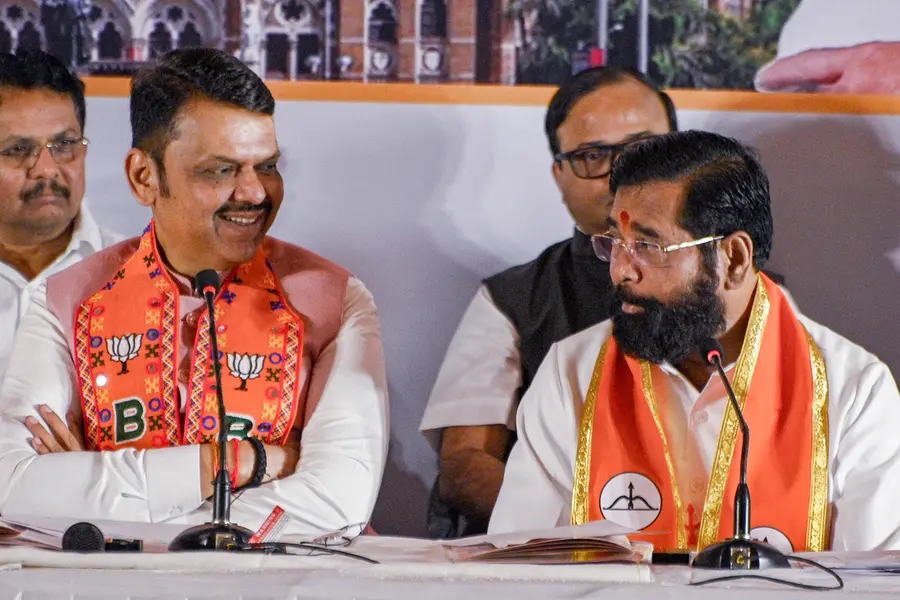 Maharashtra Chief Minister Devendra Fadnavis with state Deputy Chief Minister Ekanth Shinde | PTI