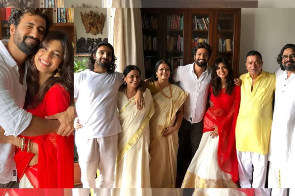 Vicky Kaushal, Malavika Mohanan and family. | Photos: Instagram