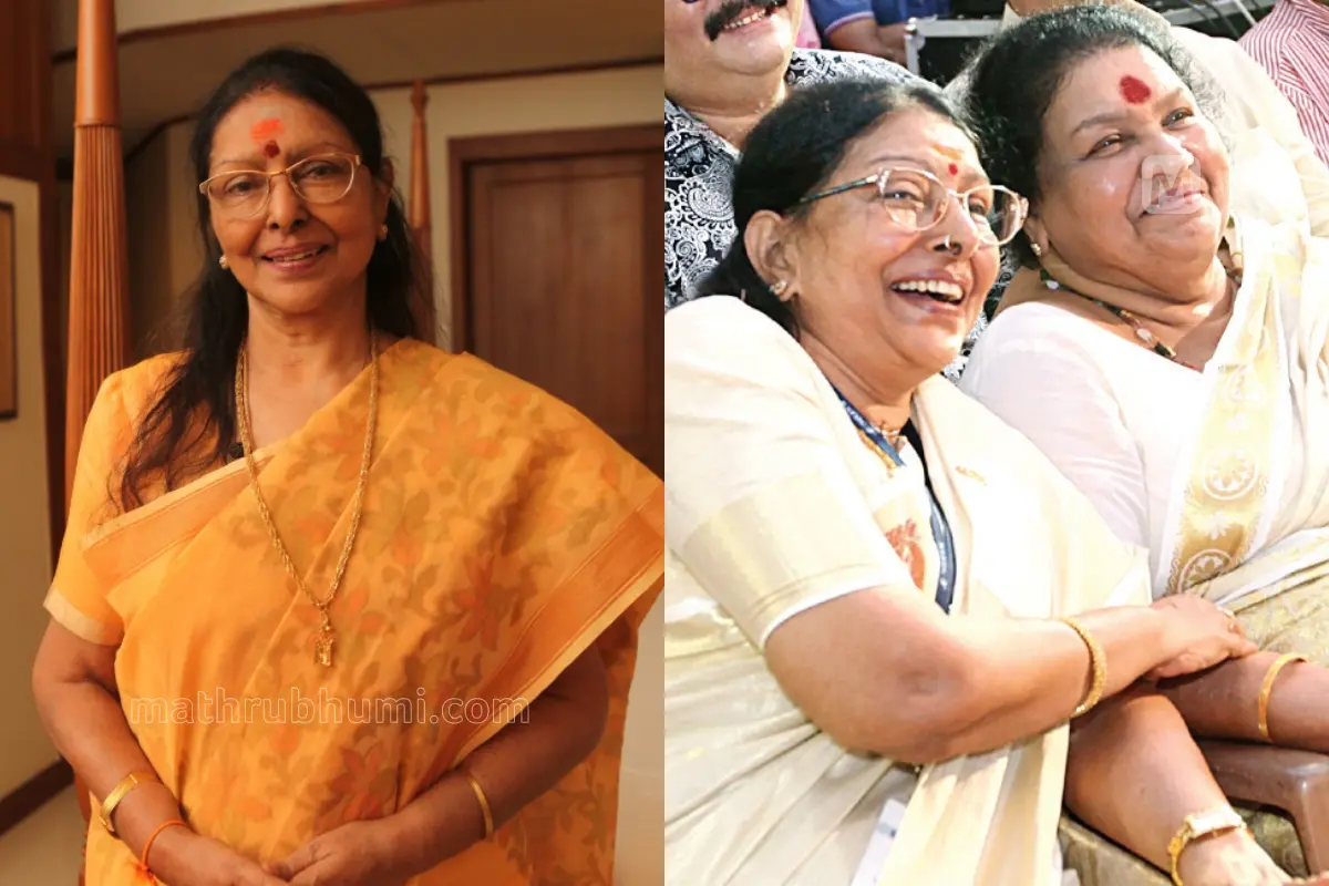 ശാരദ, ആലപ്പുഴ കൈരളി ശ്രീ തീയേറ്ററിന്റെ ഉദ്ഘാടനച്ചടങ്ങിൽ കവിയൂർ പൊന്നമ്മയ്ക്കൊപ്പം ശാരദ (ഫയൽച്ചിത്രം) | ഫോട്ടോ: മാതൃഭൂമി