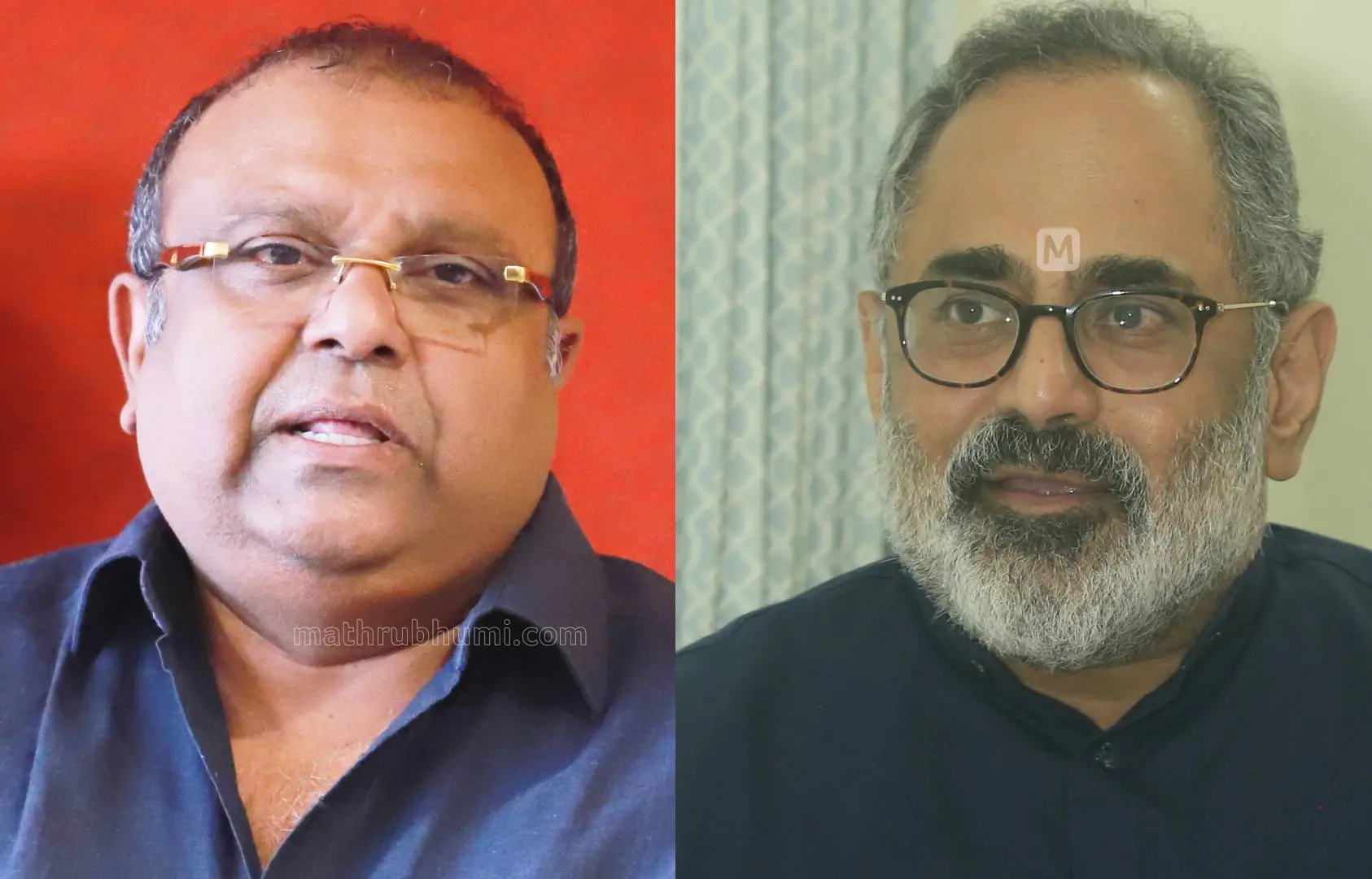 ബിഡിജെഎസ് അധ്യക്ഷൻ തുഷാർ വെള്ളാപ്പള്ളി, ബിജെപി സംസ്ഥാന അധ്യക്ഷൻ രാജീവ് ചന്ദ്രശേഖർ | Photo: Mathrubhumi