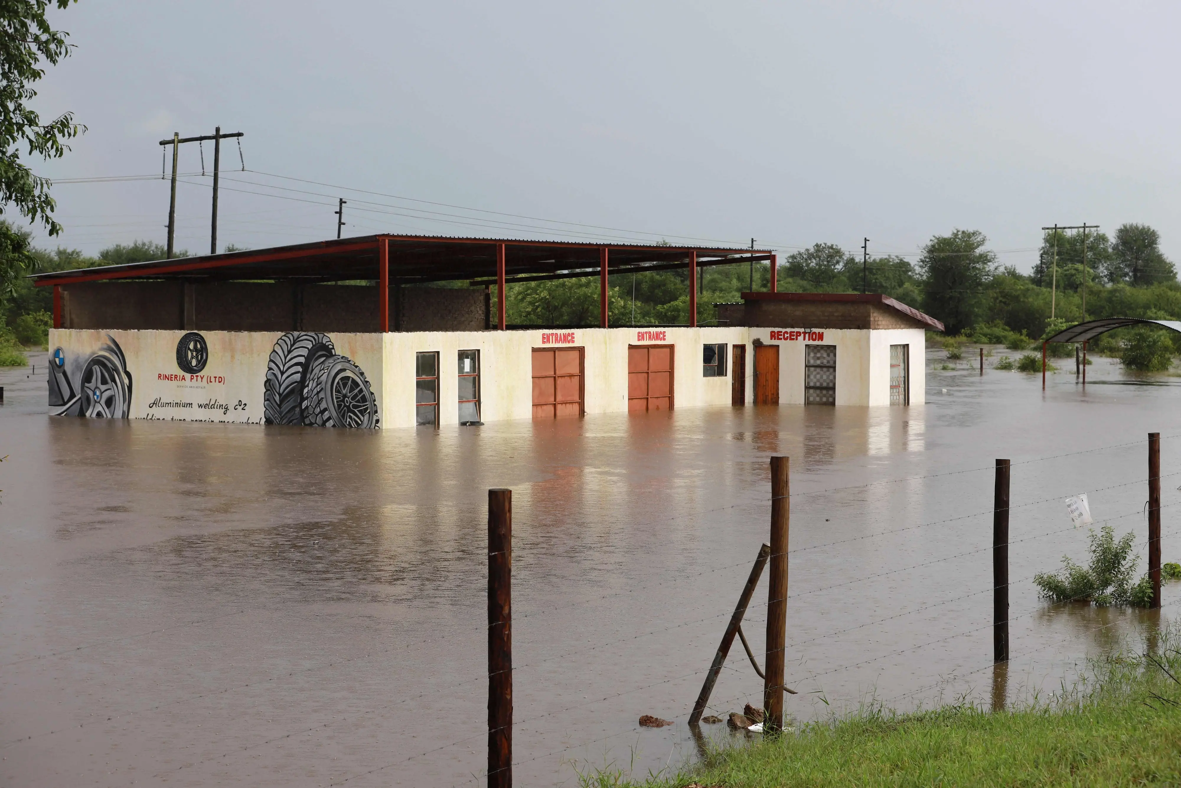 A general view of a business premises submerged in floodwater in Giyani on January 16 | Photo: AFP