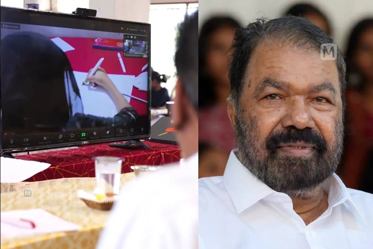 സിയ ഓൺലൈനായി മത്സരത്തിൽ പങ്കെടുത്തപ്പോൾ, വി. ശിവൻകുട്ടി
