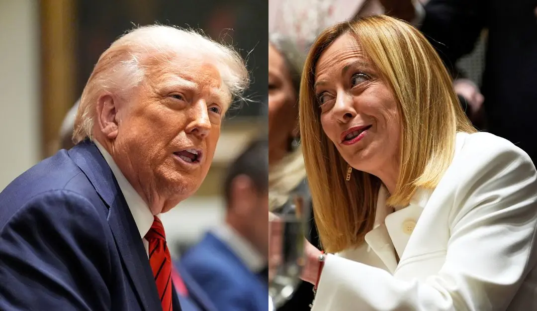 US President Donald Trump and Italy's Prime Minister Giorgia Meloni | File photo: AP