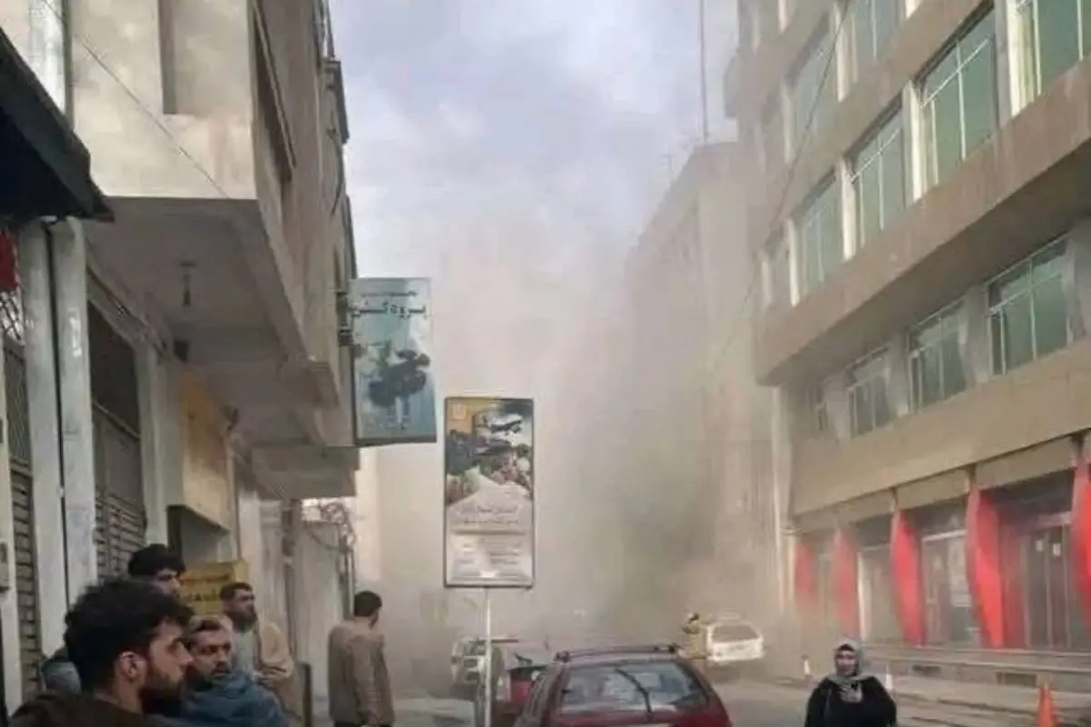 A visual circulating on social media showing the blast in Kabul