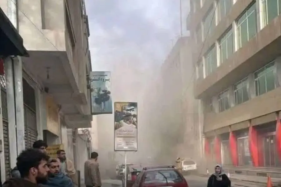 A visual circulating on social media showing the blast in Kabul