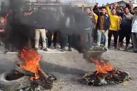Protest in Karigaon