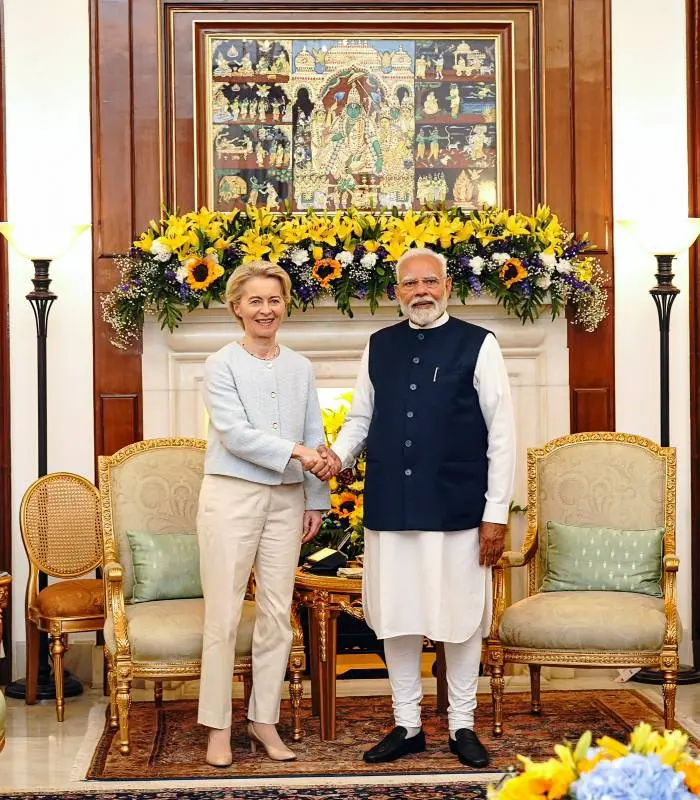 ഉർസുല വോൺ ഡെർ ലെയ്ൻ, നരേന്ദ്ര മോദി | PHOTO: PTI