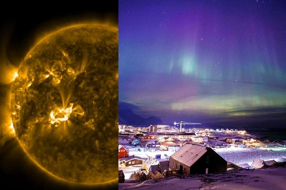 The Solar flare, the aurora borealis seen in the sky above Nuuk in Greenland | Photo: NASA blog, AP