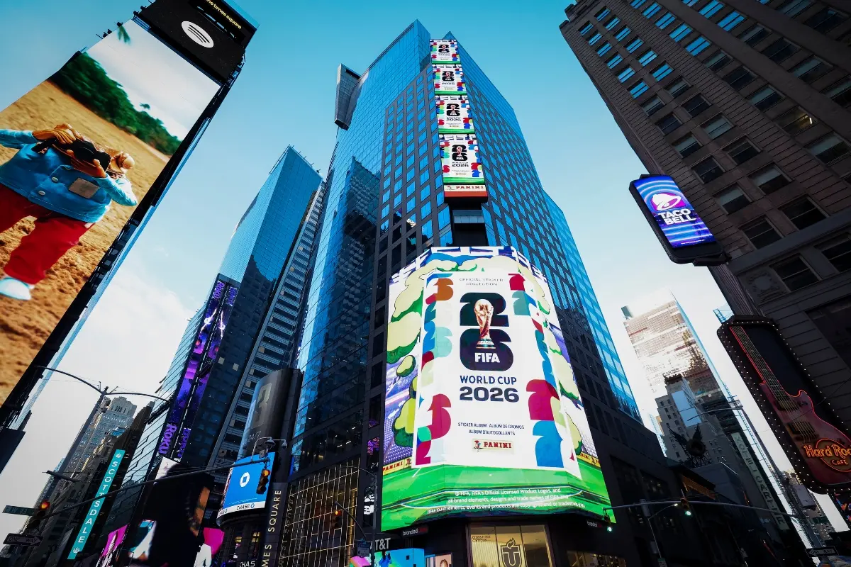 File Photo: A billboard with the 2026 FIFA World Cup during the 2025 World Cup Draw Show in New York City | Ira L. Black/USSF/Getty Images