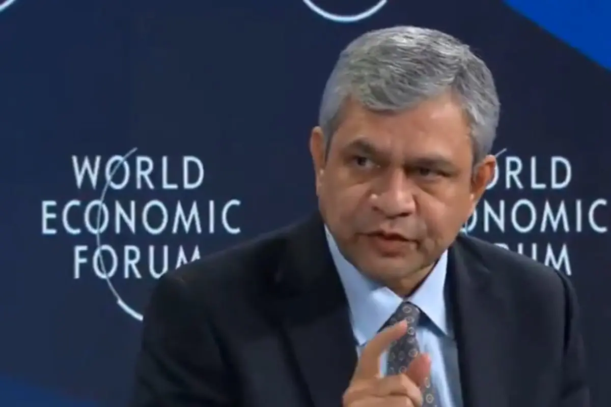 Union IT Minister Ashwini Vaishnaw speaks at the World Economic Forum 2026 in Davos | Photo: Screen grab X