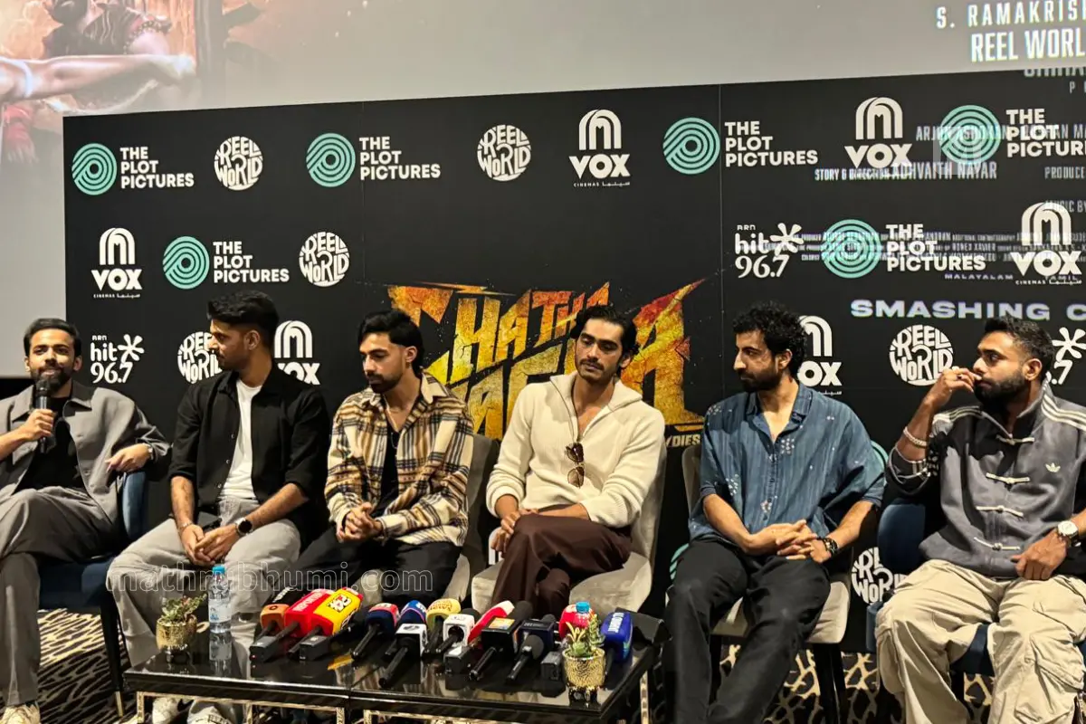 'ചത്താ പച്ച: റിങ് ഓഫ് റൗഡീസ്' അണിയറപ്രവര്ത്തകര് വാര്ത്താസമ്മേളനത്തില് | Photo: Mathrubhumi