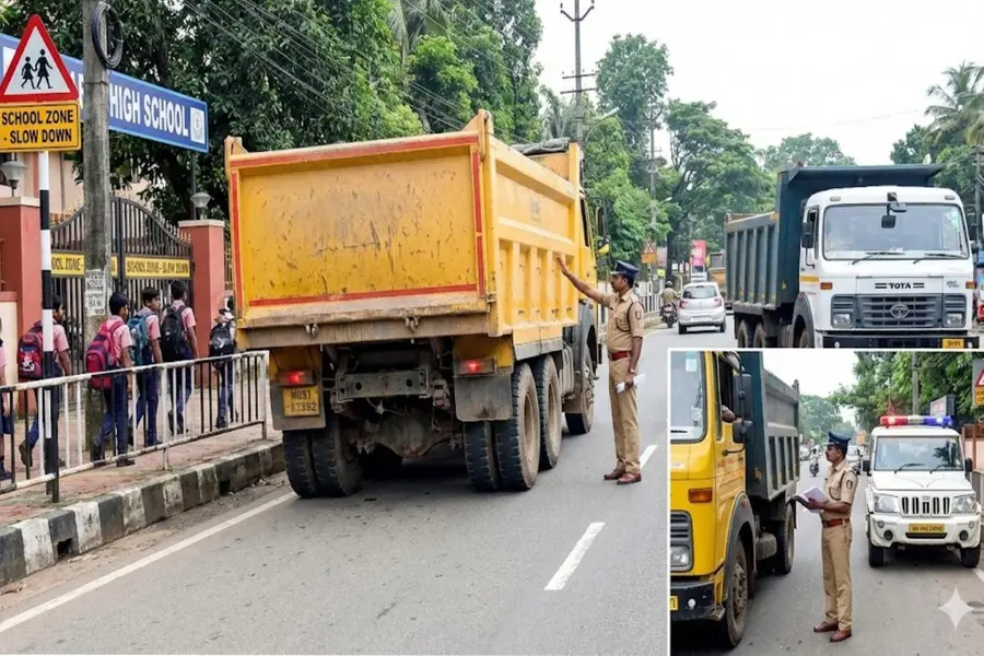 സ്കൂൾടൈമിൽ അമിതവേഗം; ടിപ്പറുകൾക്ക് പൂട്ടിട്ട് MVD; പിടിവീണത് 33 വാഹനങ്ങൾക്ക്, പിഴ 3 ലക്ഷം