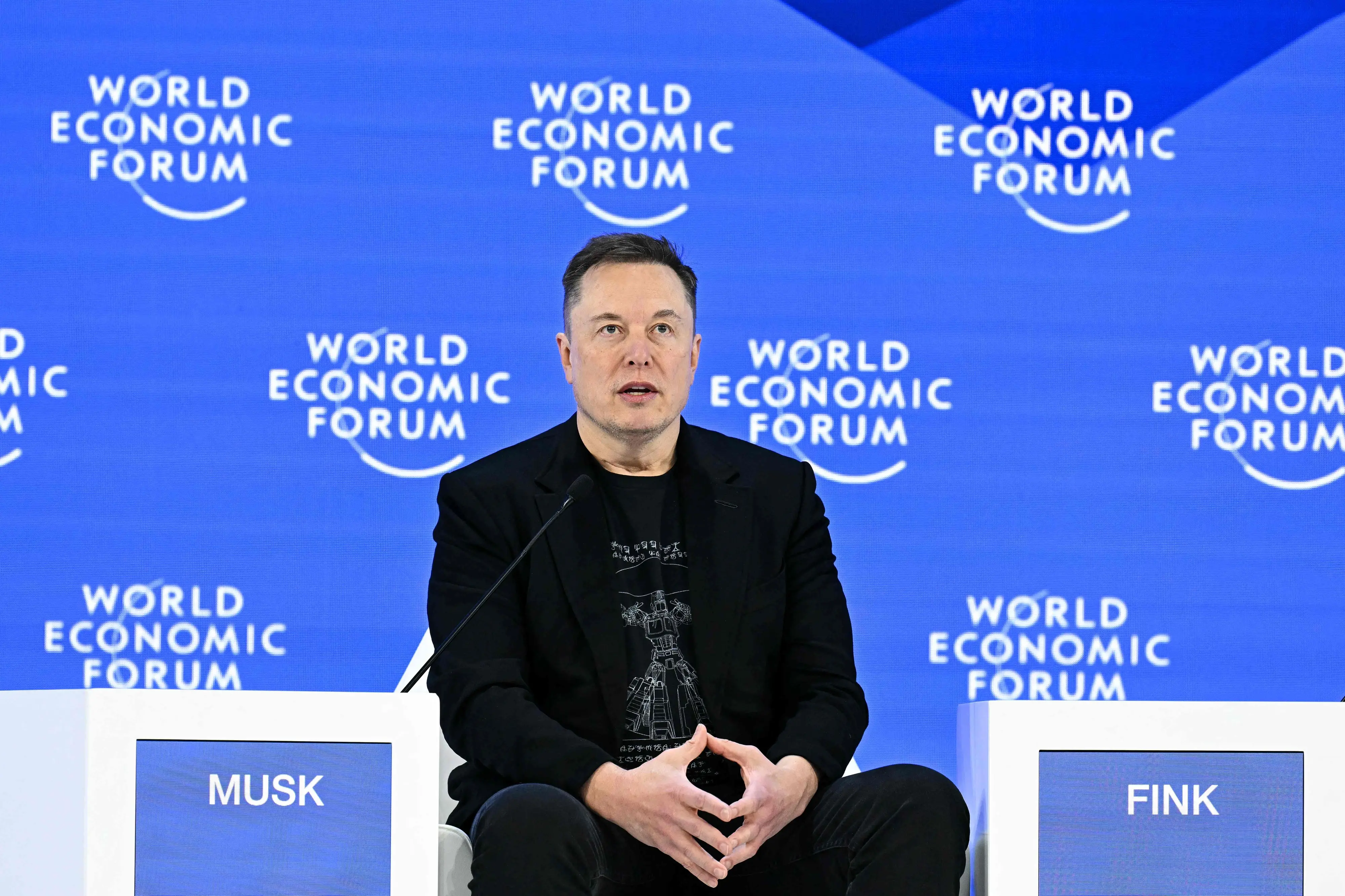 CEO of SpaceX and Tesla, South African-Canadian-US businessman Elon Musk speaks during the World Economic Forum | Photo: AFP