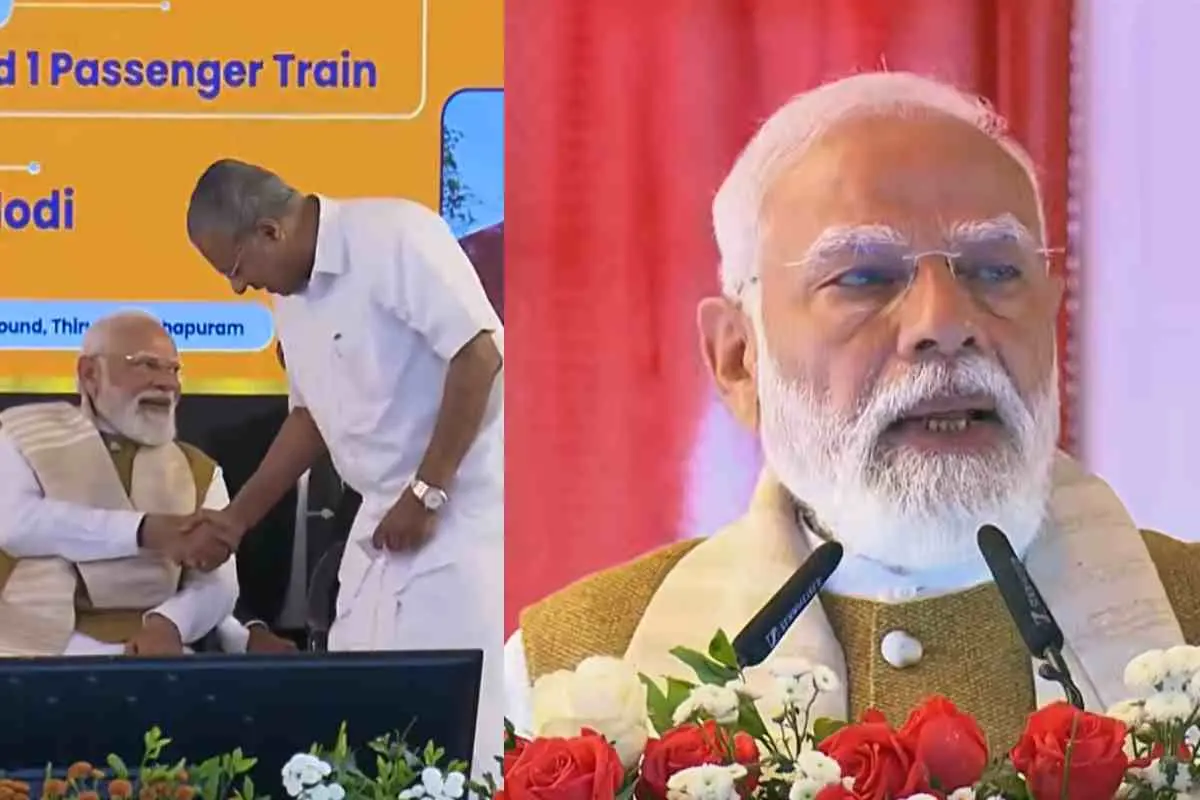 Chief Minister Pinarayi Vijayan with Prime Minister Narendra Modi during official event | Photo: PMO