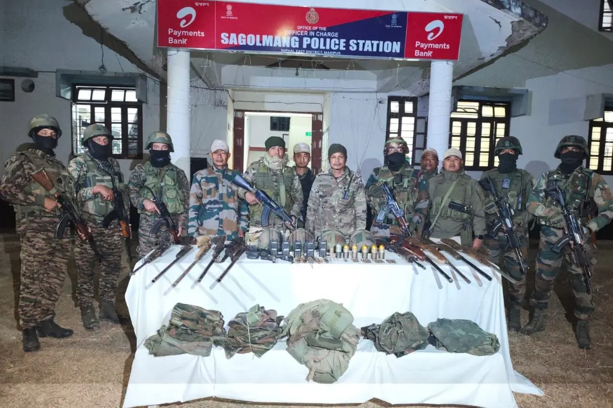 Large cache of arms, ammunition seized in Manipur | Photo: X/@manipur_police