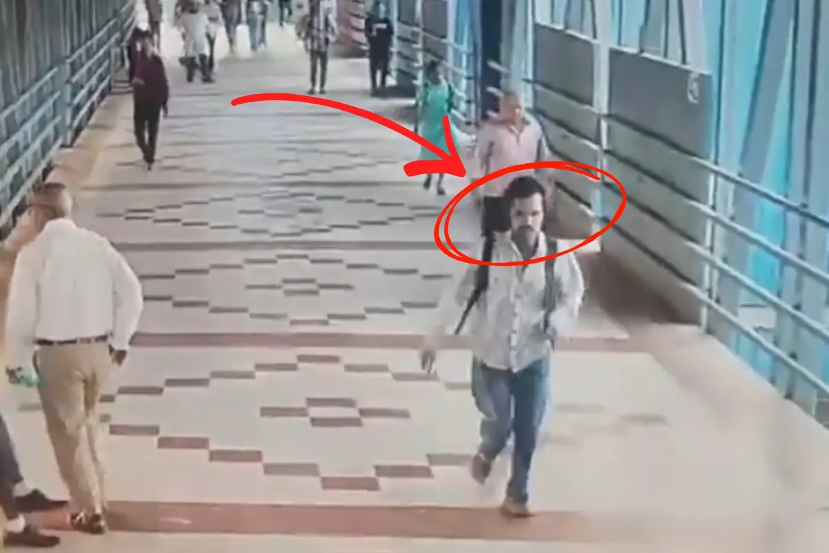 CCTV footage of accused running way.| Photo: ANI