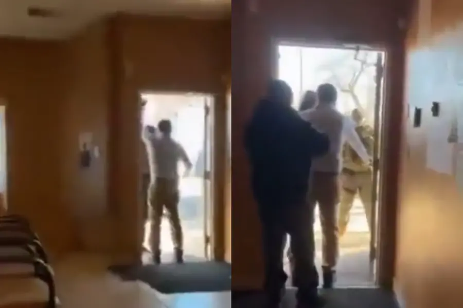 A video showing Immigration and Customs Enforcement (ICE) agent attempting to enter the Ecuadorian consulate in Minneapolis