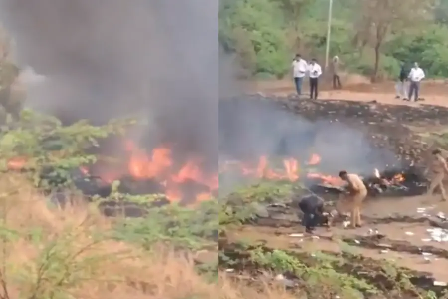 A screengrab of the video showing crash