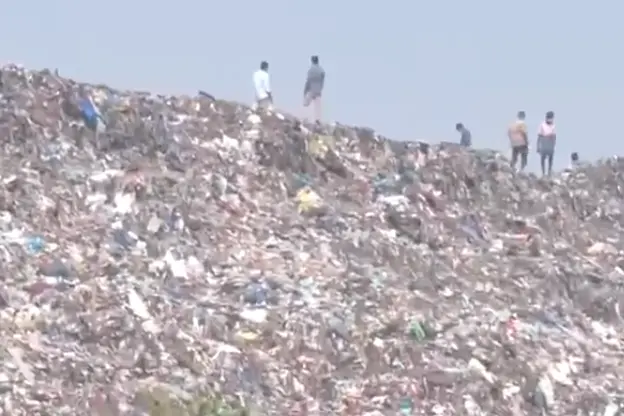 Visuals from Chennai Perungudi Dump Yard, where police conducted searches