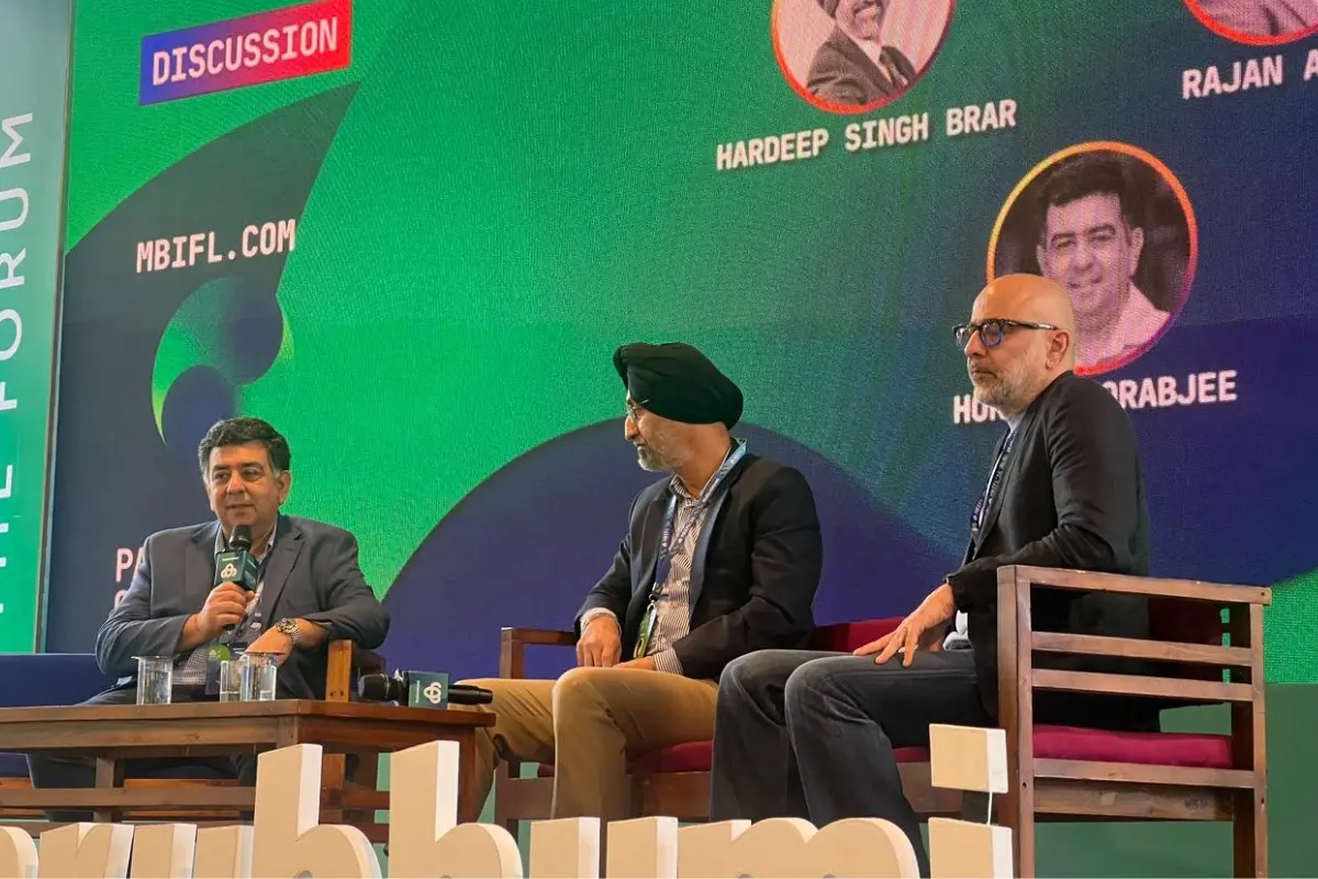 Industry leaders discuss the future of premium electric mobility during the session Driving the future: the new era of luxury mobility at MBIFL 2026.| Photo: Mathrubhumi.