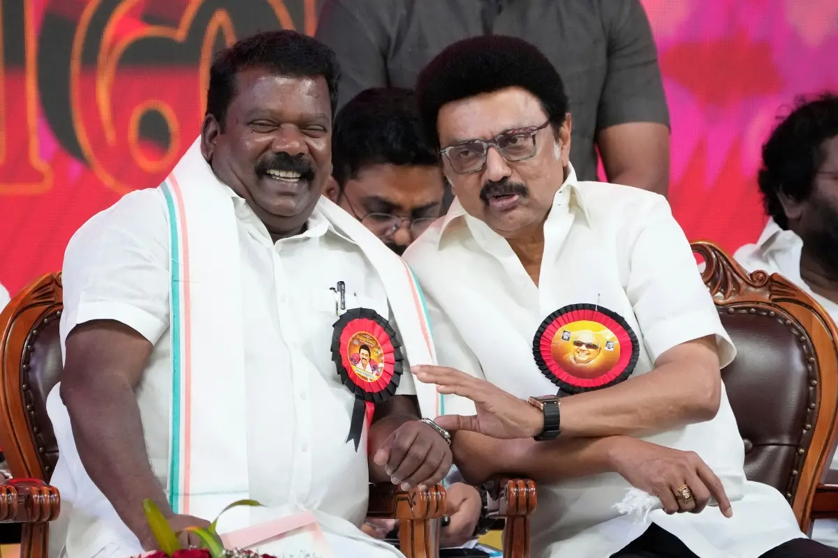 File: DMK President and Tamil Nadu Chief Minister M K Stalin with state Congress Committee President K Selvaperunthagai | Photo: PTI