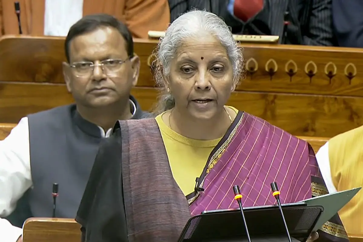 Union Finance Minister Nirmala Sitharaman presents the Union Budget 2026 in Lok Sabha during the Budget Session, in New Delhi on Sunday | Photo: ANI