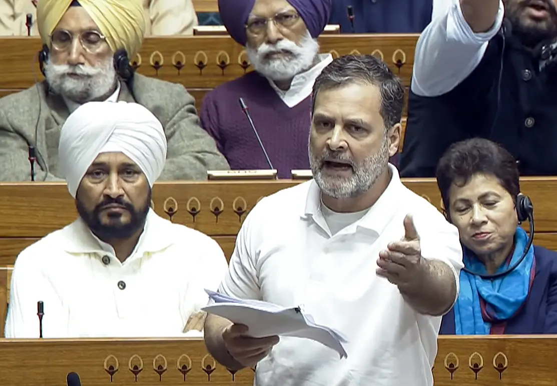 LoP Rahul Gandhi speaks in the Lok Sabha in New Delhi | Photo: ANI
