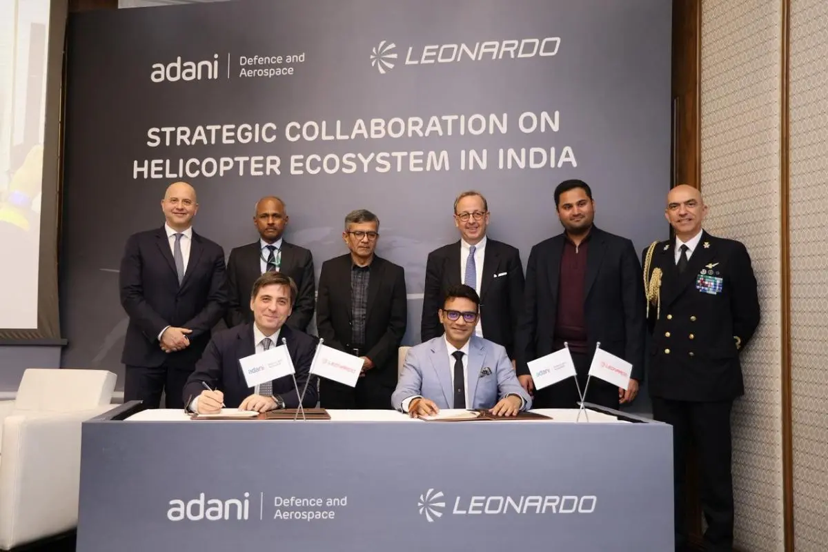 Adani Defence & Aerospace and Leonardo sign a Memorandum of Understanding in New Delhi to establish an integrated helicopter manufacturing ecosystem in India, supporting the Indian Armed Forces and the 'Make in India' initiative.