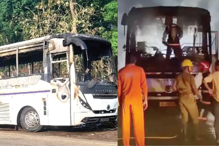വീലുകൾ അമിതമായി ചൂടായി, തീപടർന്നത് ടയറുകളിൽ നിന്ന്; ബസ് കത്തിയതിൽ വിശദീകരണവുമായി എംവിഡി