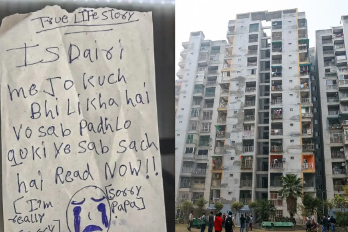 A handwritten letter recovered from the Ghaziabad apartment where three sisters died by suicide