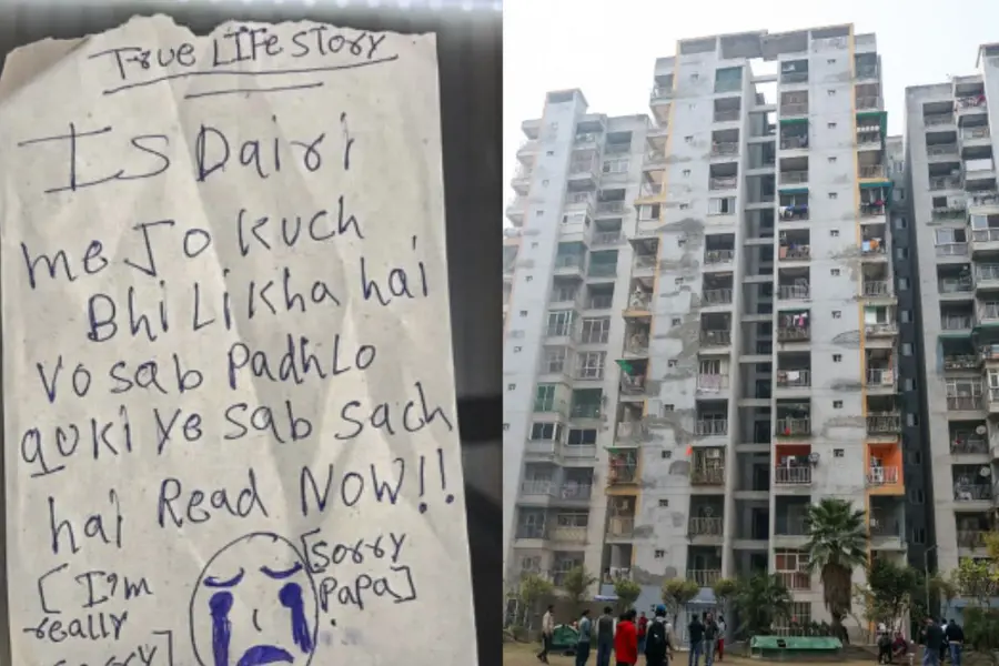 A handwritten letter recovered from the Ghaziabad apartment where three sisters died by suicide