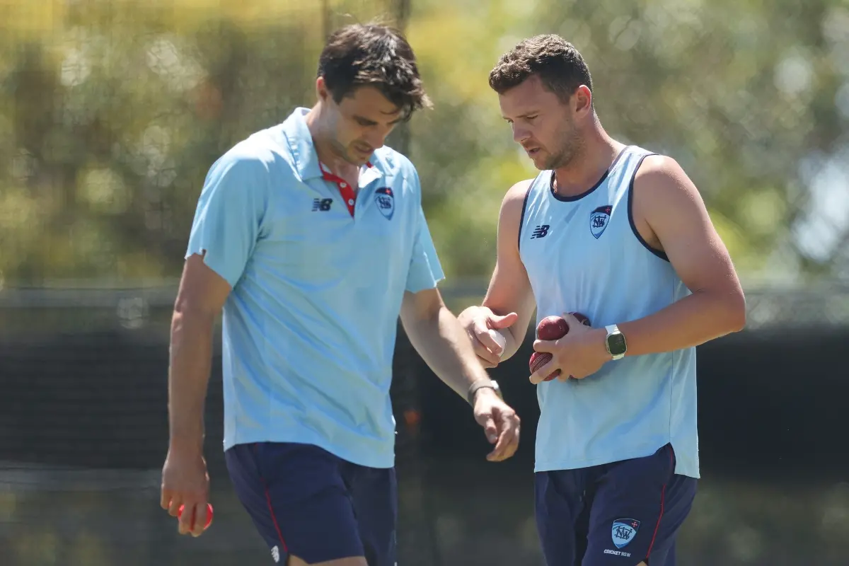 File: Pat Cummins and Josh Hazlewood | Photo: Mark Metcalfe/Getty Images