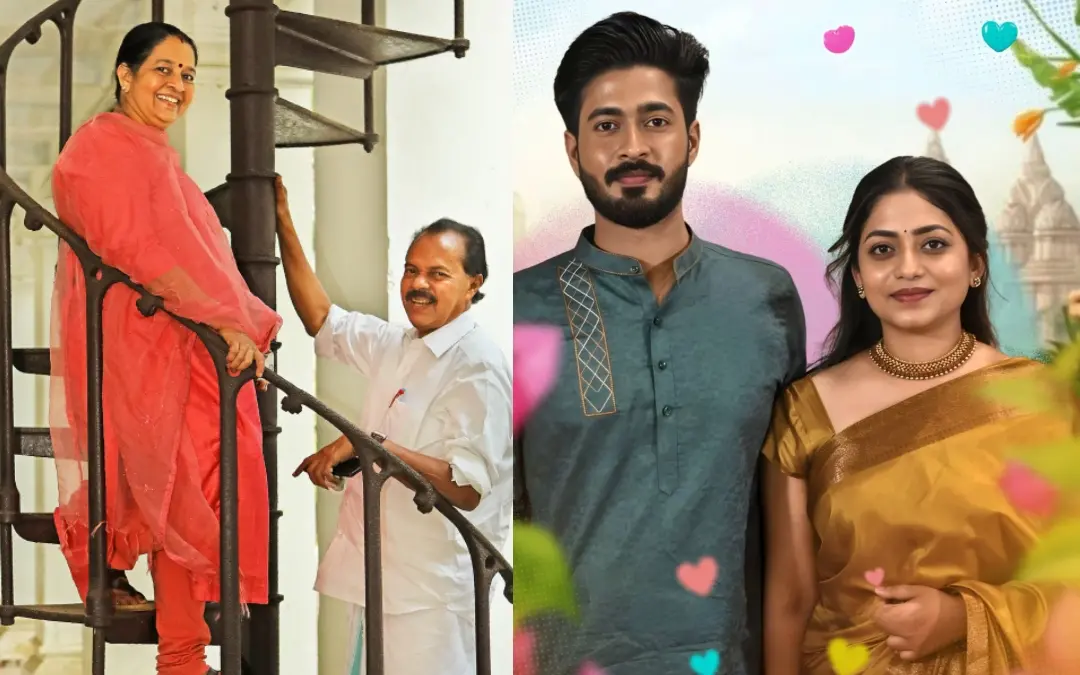 ഉമാ തോമസും പി.ടി. തോമസും, വിവേക് തോമസും ആഗ്നയും | Photo: Mathrubhumi, Facebook/ Uma Thomas