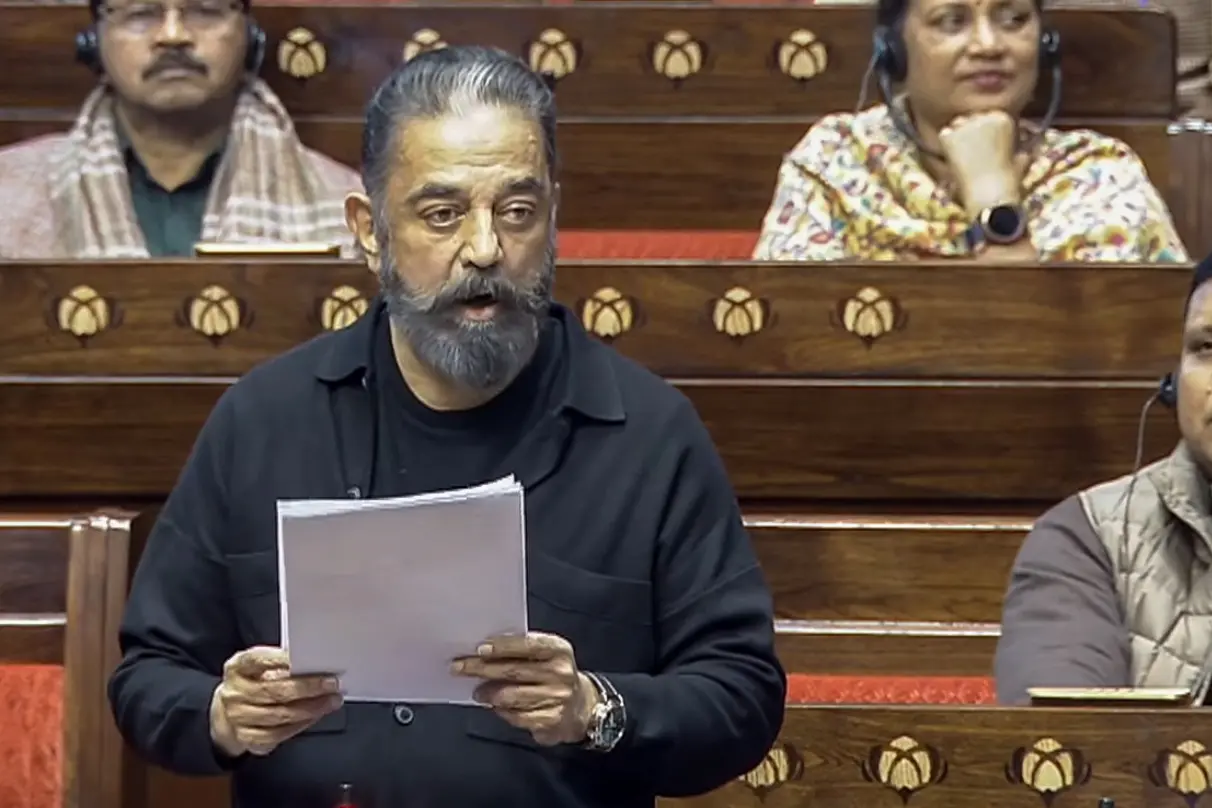 കമൽഹാസൻ എംപി രാജ്യസഭയിൽ സംസാരിക്കുന്നു | Photo: ANI