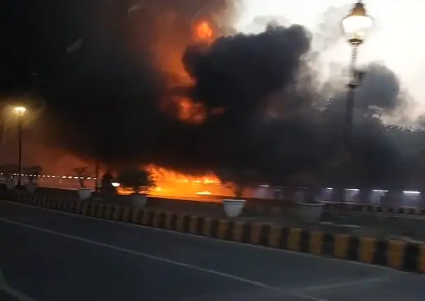 A visual showing the fire