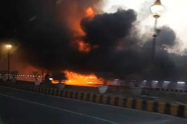 A visual showing the fire
