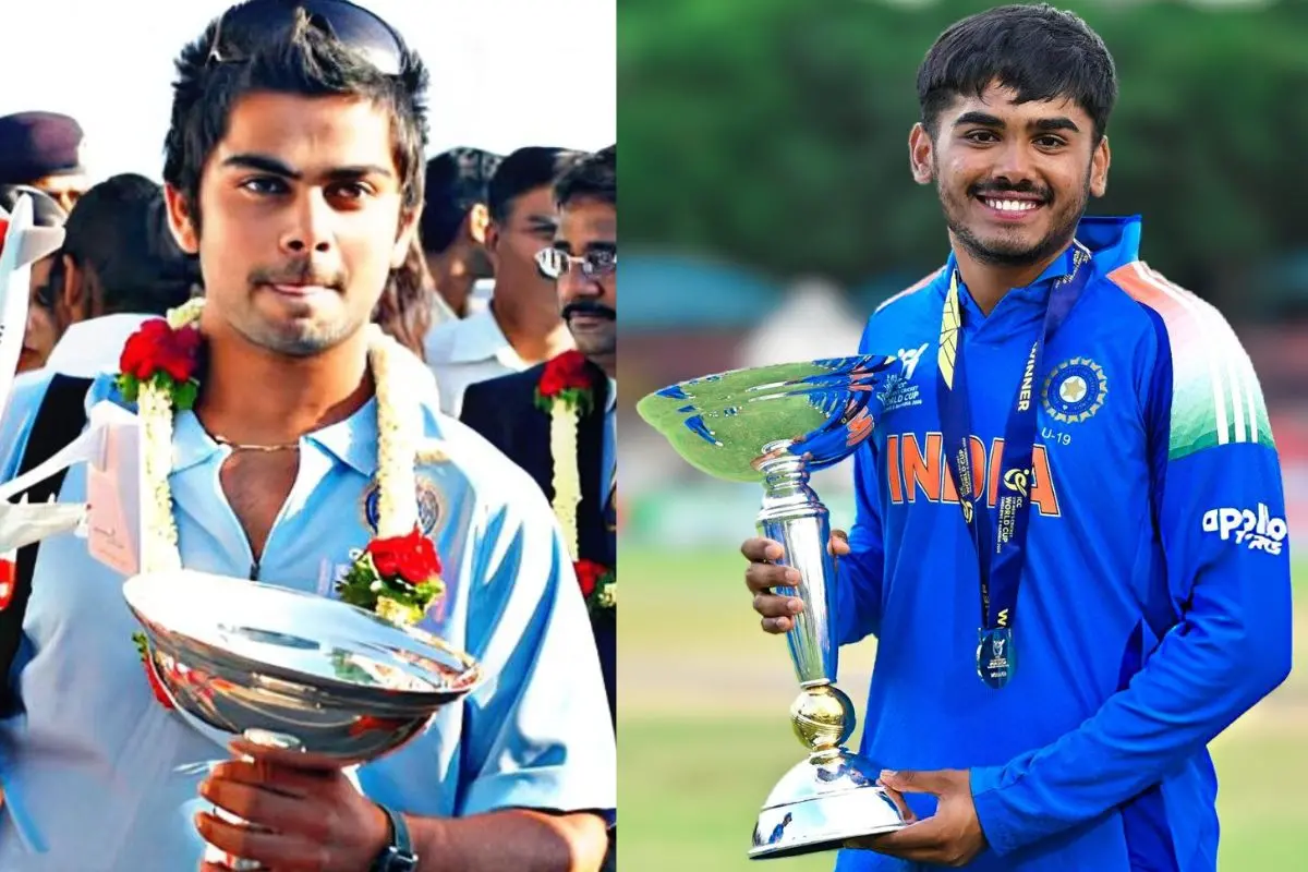 From (L) Virat Kohli, Ayush Mhatre | Photos: X
