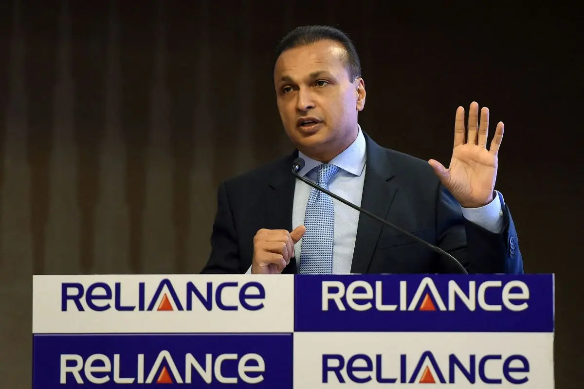 Anil Ambani at a news conference in Mumbai in 2017.