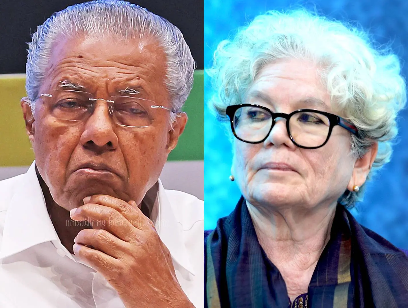പിണറായി വിജയൻ, സാറാ ജോസഫ്| Photo: Mathrubhumi