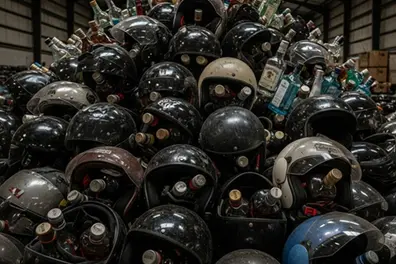 Helmets worth over ₹5.25 lakh; liquor bottles valued over ₹63.86 lakh: Gujarat smuggling bid foiled