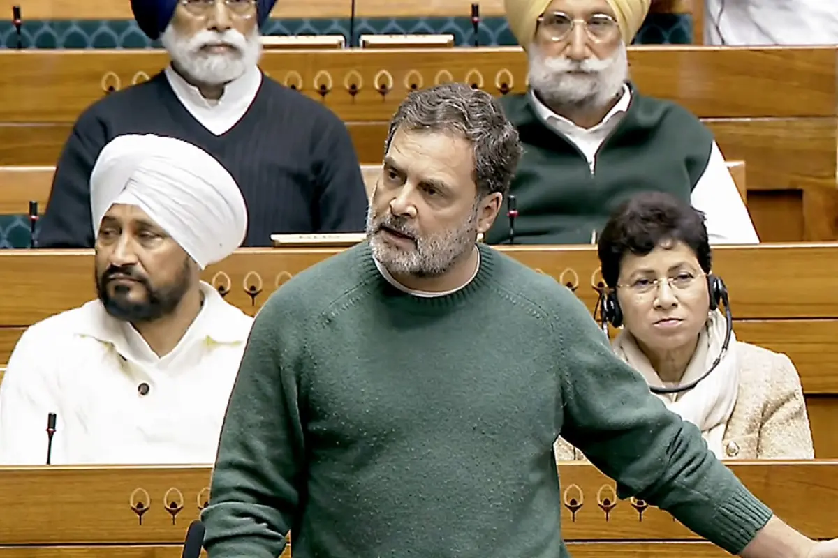 Lok Sabha LoP Rahul Gandhi speaks in Lok Sabha during the ongoing Budget Session
