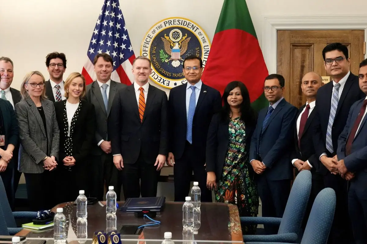 Ambassador Greer joined Bangladesh's Adviser Sheikh Bashir Uddin in signing the U.S.–Bangladesh Agreement on Reciprocal Trade, advancing our economic partnership and opening new markets for U.S. exports. (Photo: X)