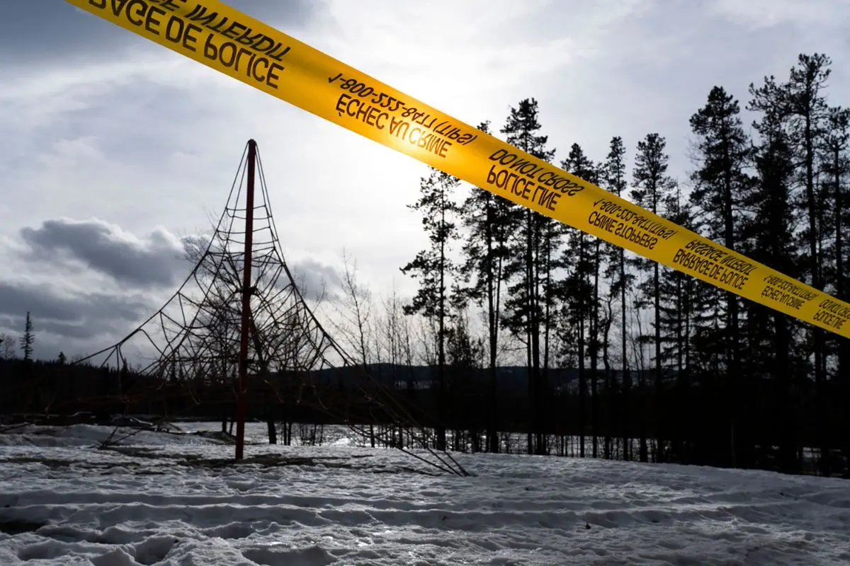 Police tape marks off Tumbler Ridge Secondary School where a shooting took place, leaving at least nine people dead in the small town of Tumbler Ridge, British Columbia, on February 11, 2026 (Photo: AFP)