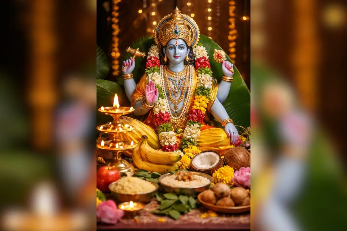Devotees worship Lord Vishnu ahead of Vijaya Ekadashi, offering prayers and performing rituals seeking blessings for victory, peace, and prosperity.