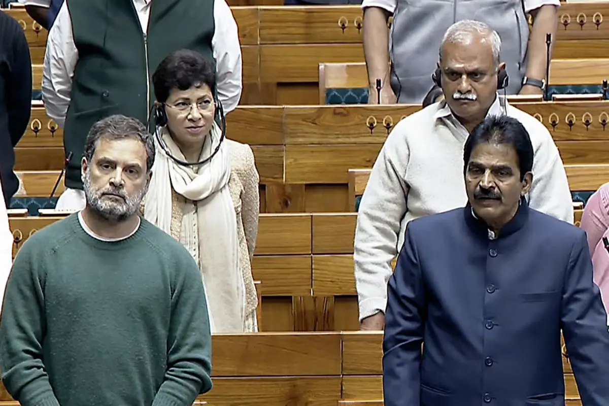 Lok Sabha LoP Rahul Gandhi and Congress MP KC Venugopal during the ongoing Budget Session, in New Delhi | File photo: ANI