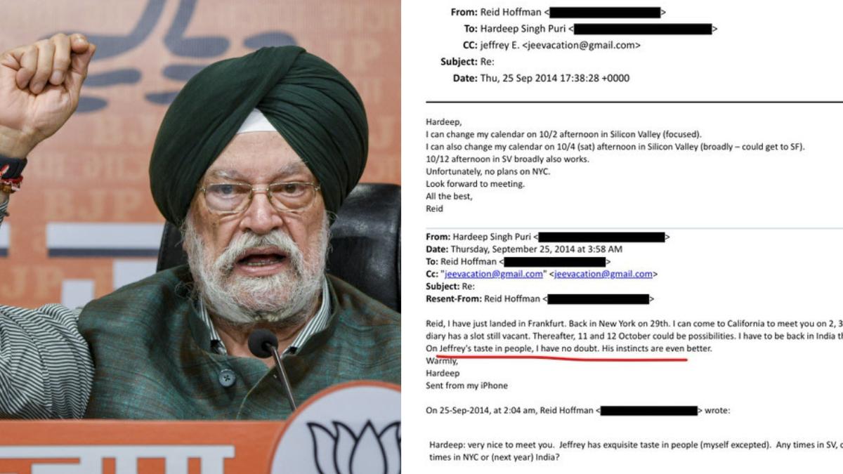 Congress releases more emails; cites Hardeep's mail praising Epstein's 'taste in people’