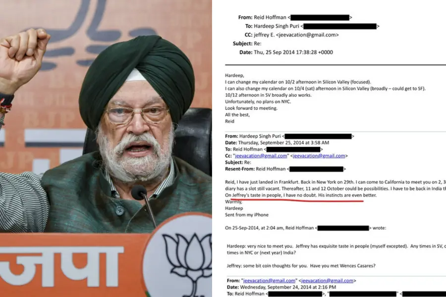Hardeep Singh Puri, Epstein files
