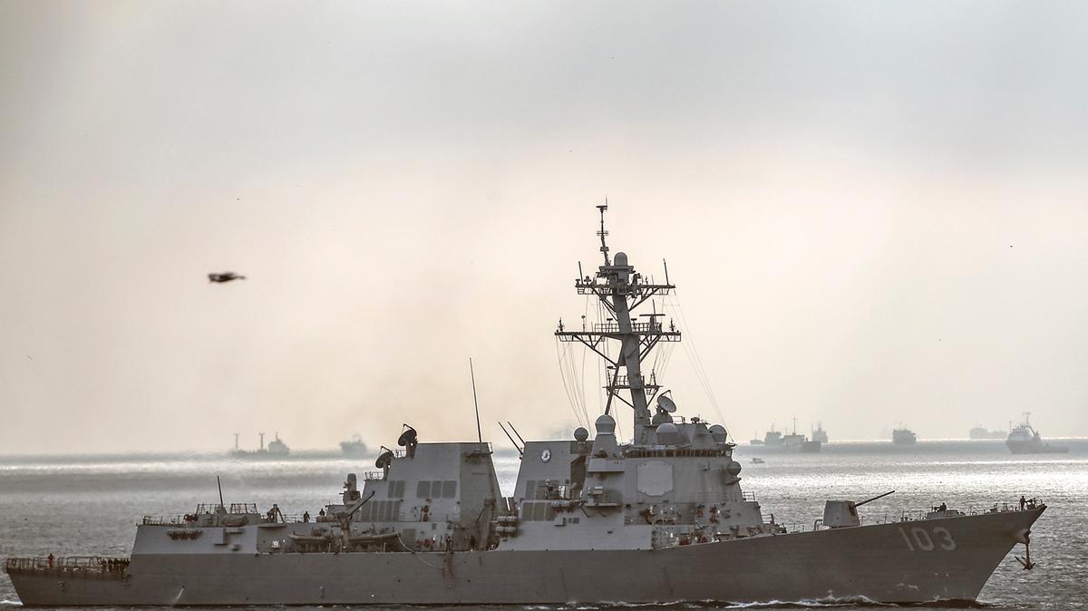 US warship and supply vessel collide near South America; two injured